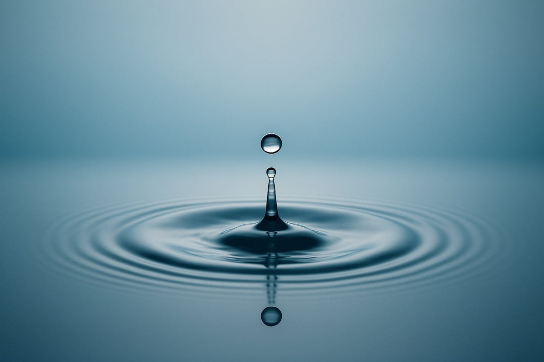 a water drop bouncing from the surface