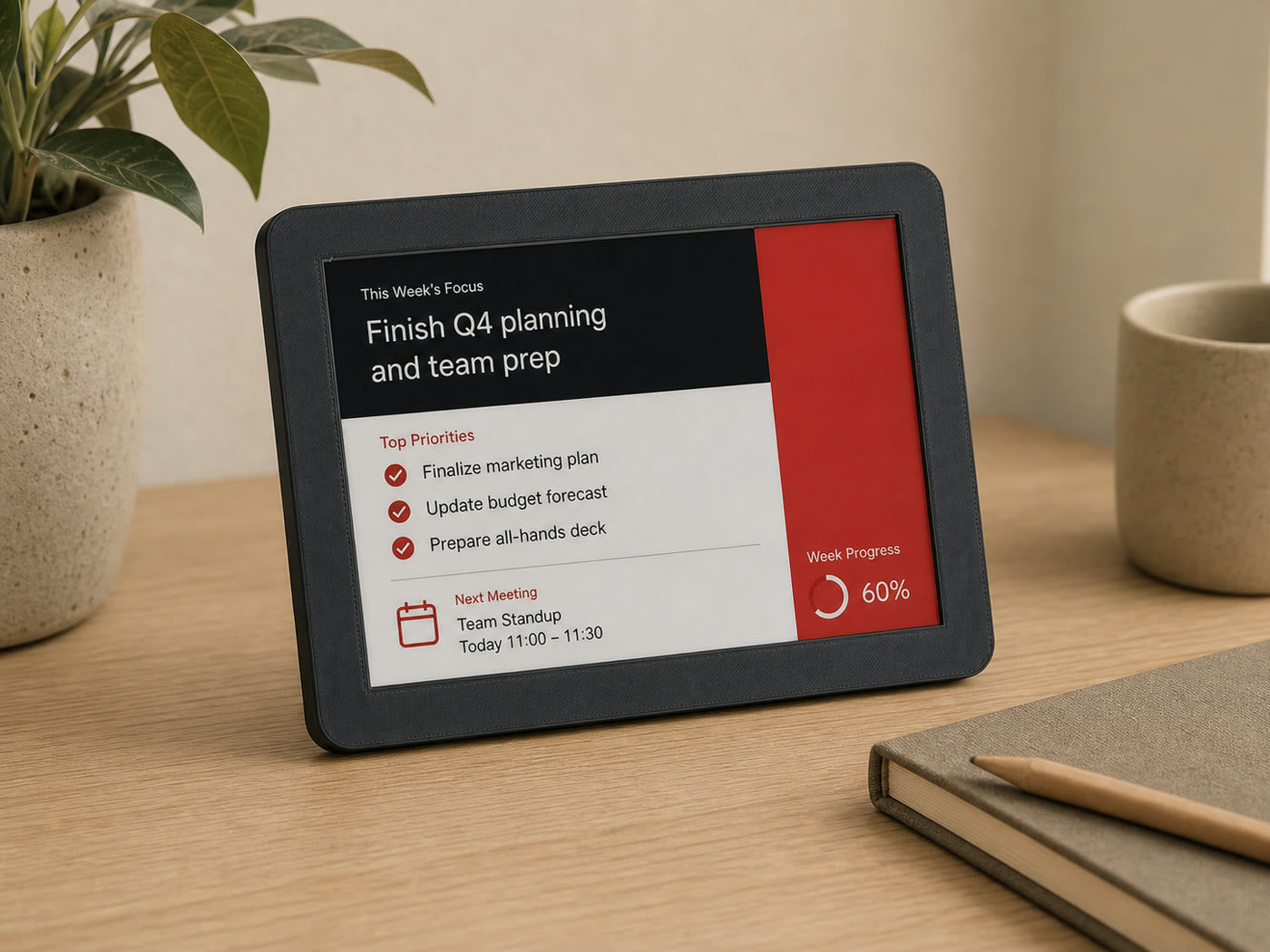 Productivity dashboard on InkyPanel