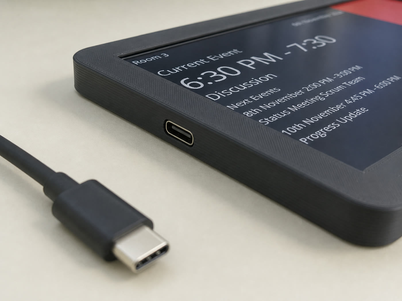InkyPanel USB-C charging port